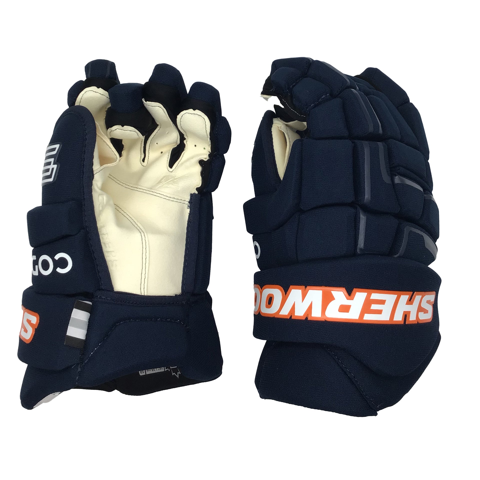 Sherwood Code Encrypt 1 - Gants d'équipe - Islanders de New York (bleu marine/orange)